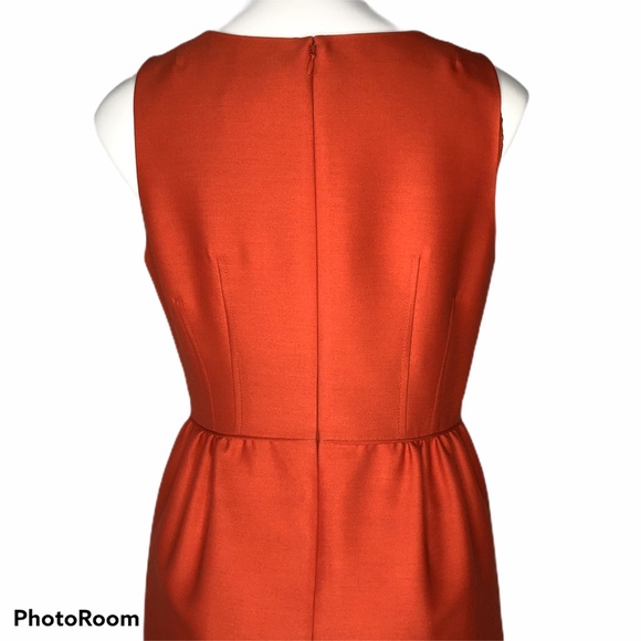 J. Crew Allie Orange Wool/Silk Pleated Dress - Picture 6 of 8